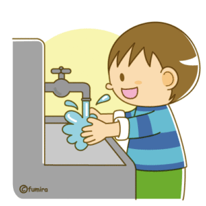 きれいに手を洗っている子ども