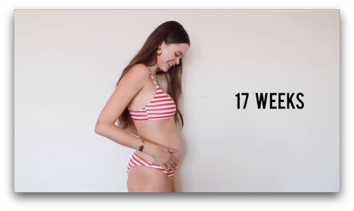 妊婦さんのおなか 妊娠17週