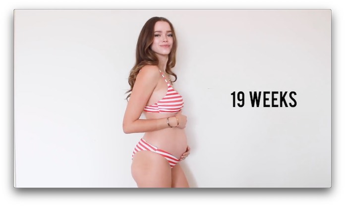 妊婦さんのおなか 妊娠19週