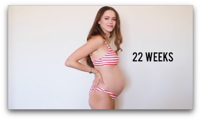 妊婦さんのおなか 妊娠22週