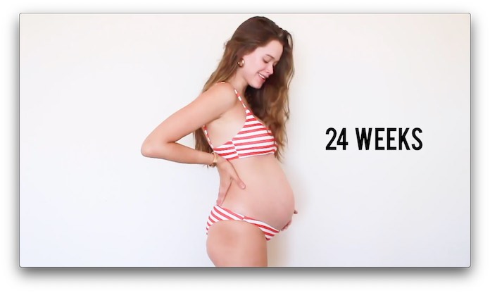 妊婦さんのおなか 妊娠24週