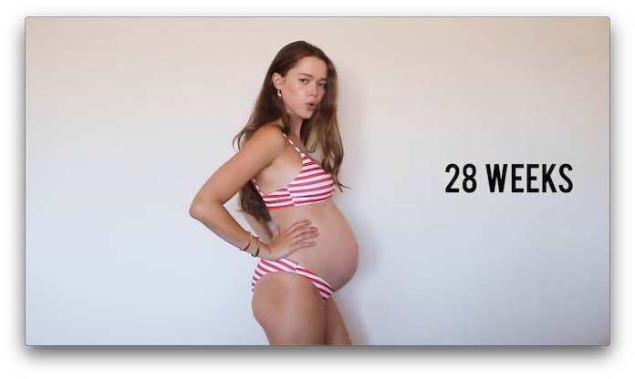 妊婦さんのおなか 妊娠28週