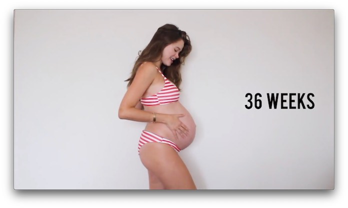 妊婦さんのおなか 妊娠36週
